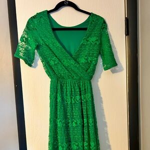 ASOS V-neck Lace Midi Dress